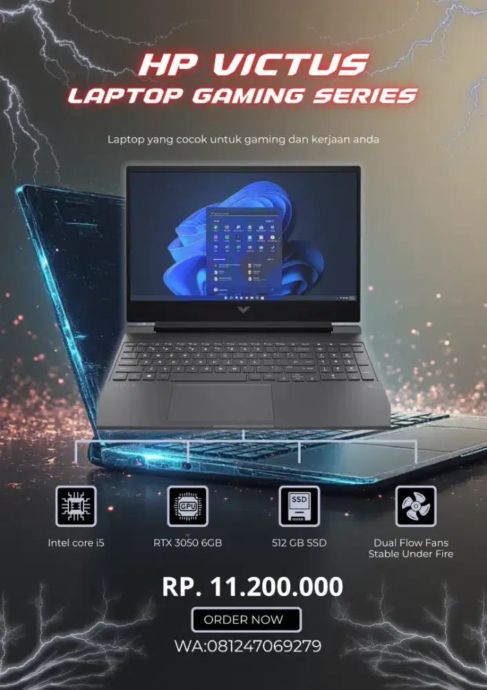 Promo Cicilan 0% Laptop HP VICTUS  RTX 3050
