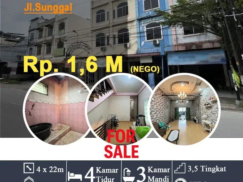 Dijual Ruko Siap Huni di Komplek Sunggal indah Jalan Sunggal Medan