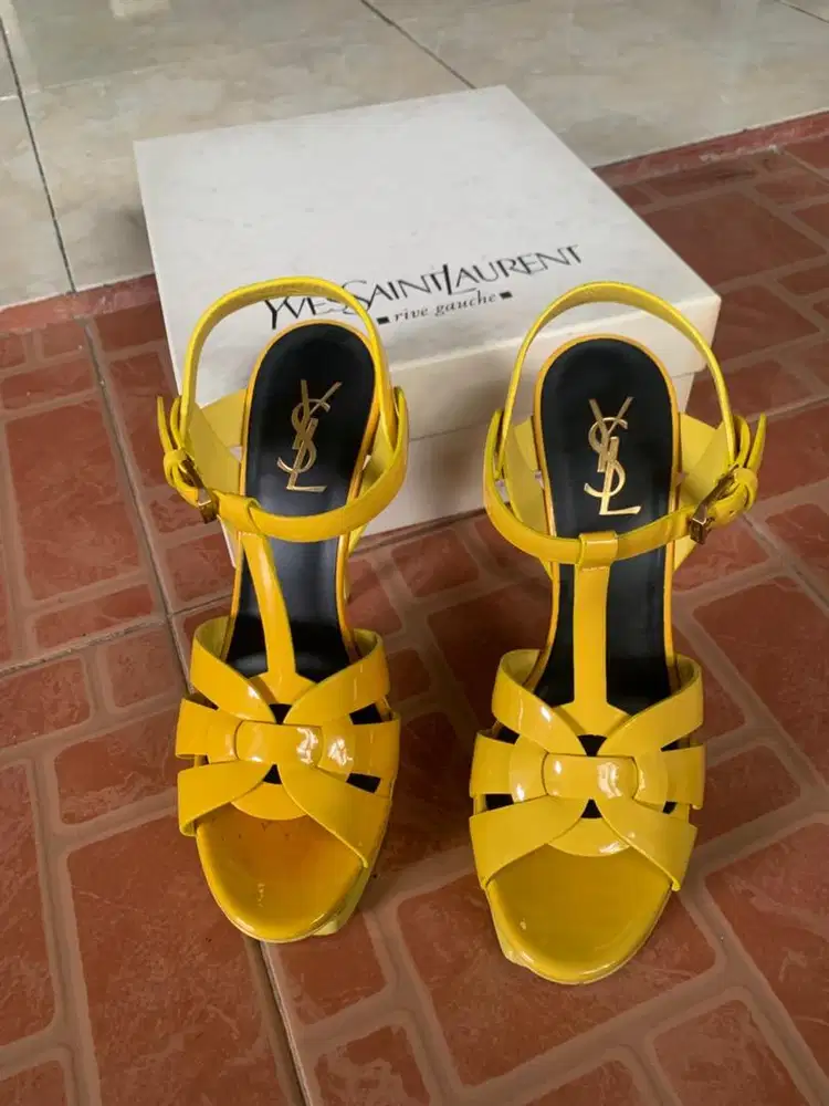 YSL Tribute Yellpw Heels Sandal Yellow