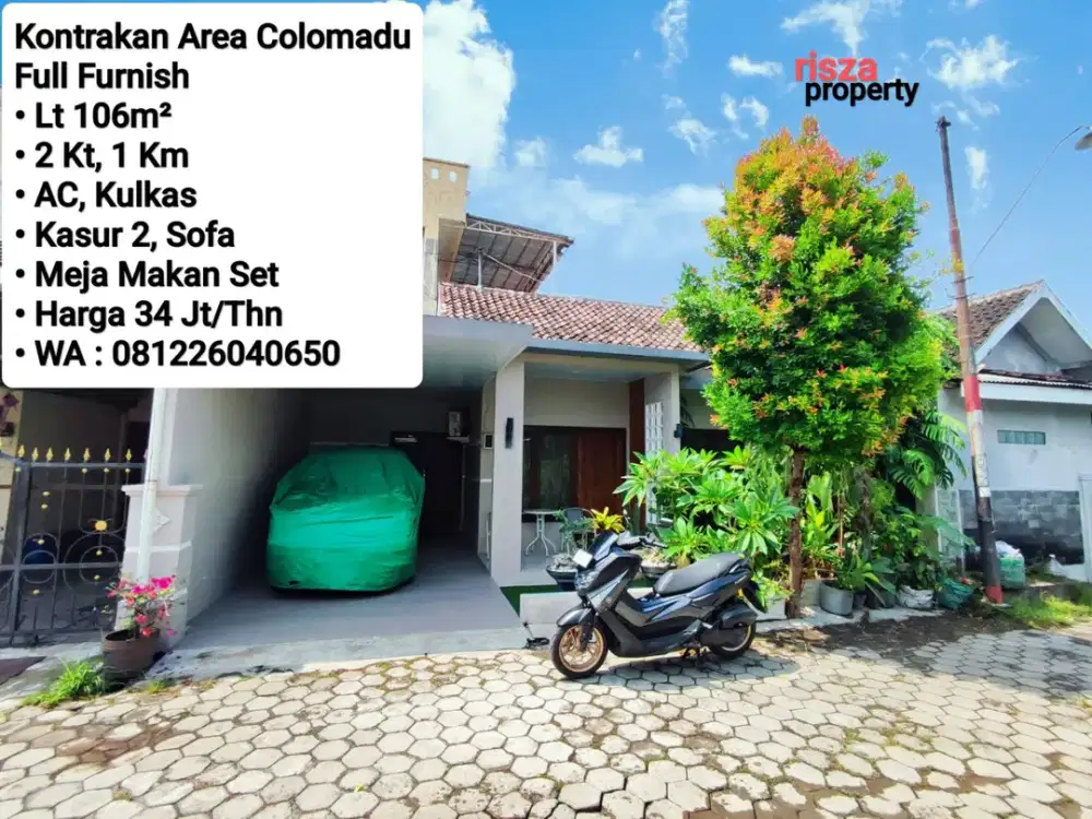 Sewa Rumah Include Furnish Area Colomadu, Dekat Fajar Indah, Sumber, Manahan