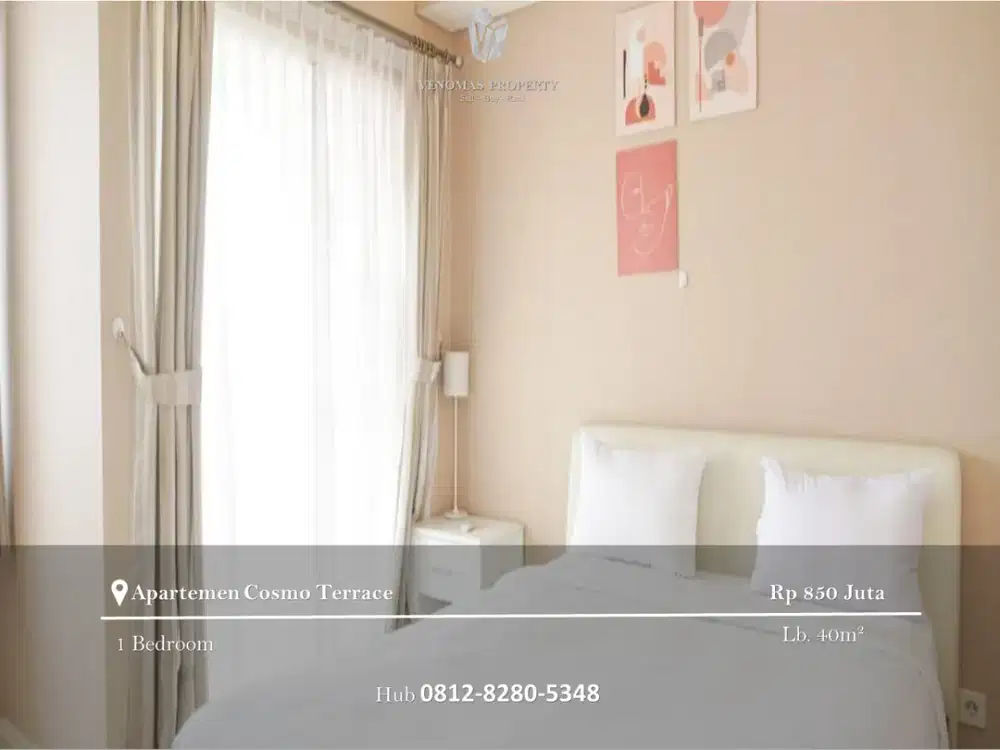 Dijual Apartement Cosmo Terrace 1BR Full Furnished Lantai Tinggi