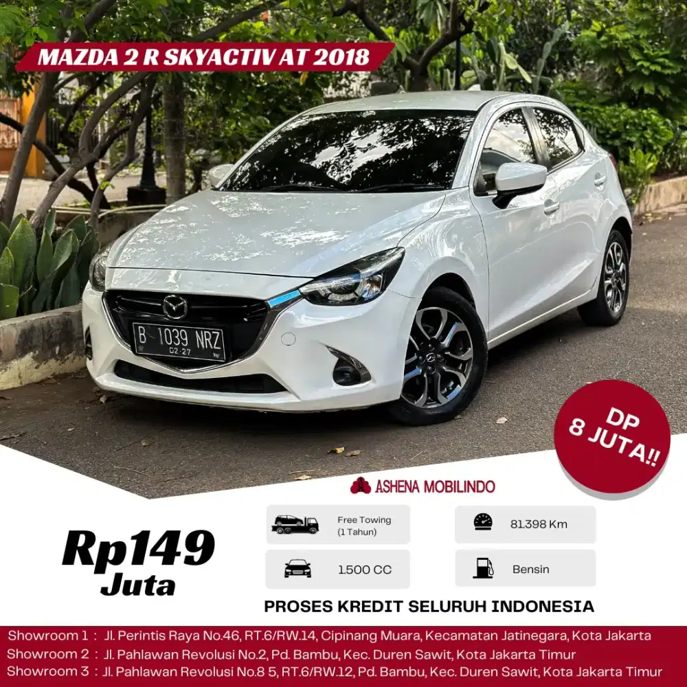Mazda 2 R AT 2018 Putih DP 8jt Cash Atau Kredit Terbaik SeOLX!