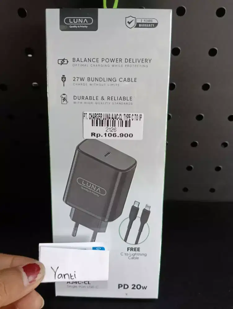 CHARGER LUNA AJ4C-CL TYPE C TO IP | ATLANTIS DAHSYAT