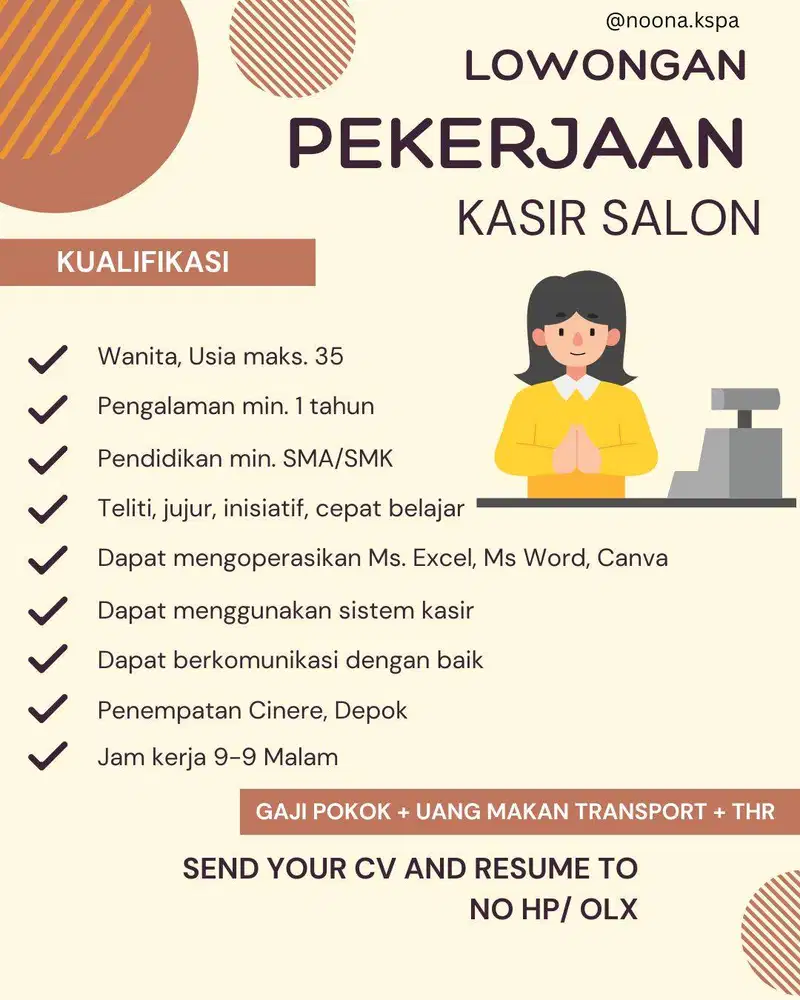 Lowongan Kerja Kasir Salon