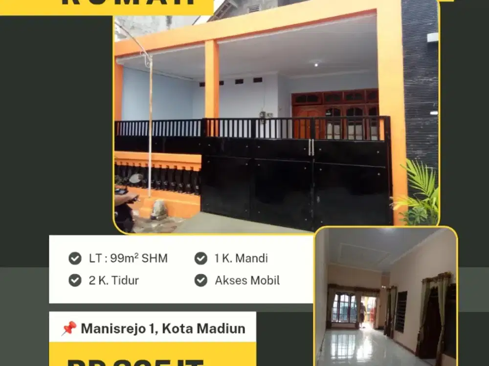 Rumah Siap Huni Dalam Perumahan Manisrejo Madiun