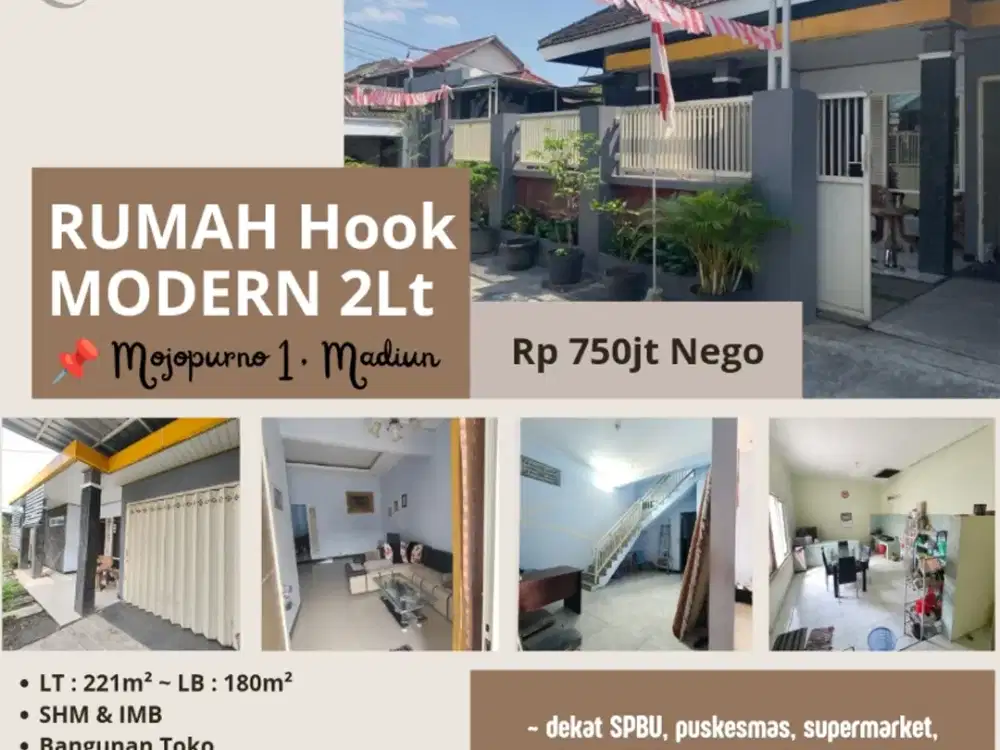 Rumah Modern 2lt Hook di Mojopurno