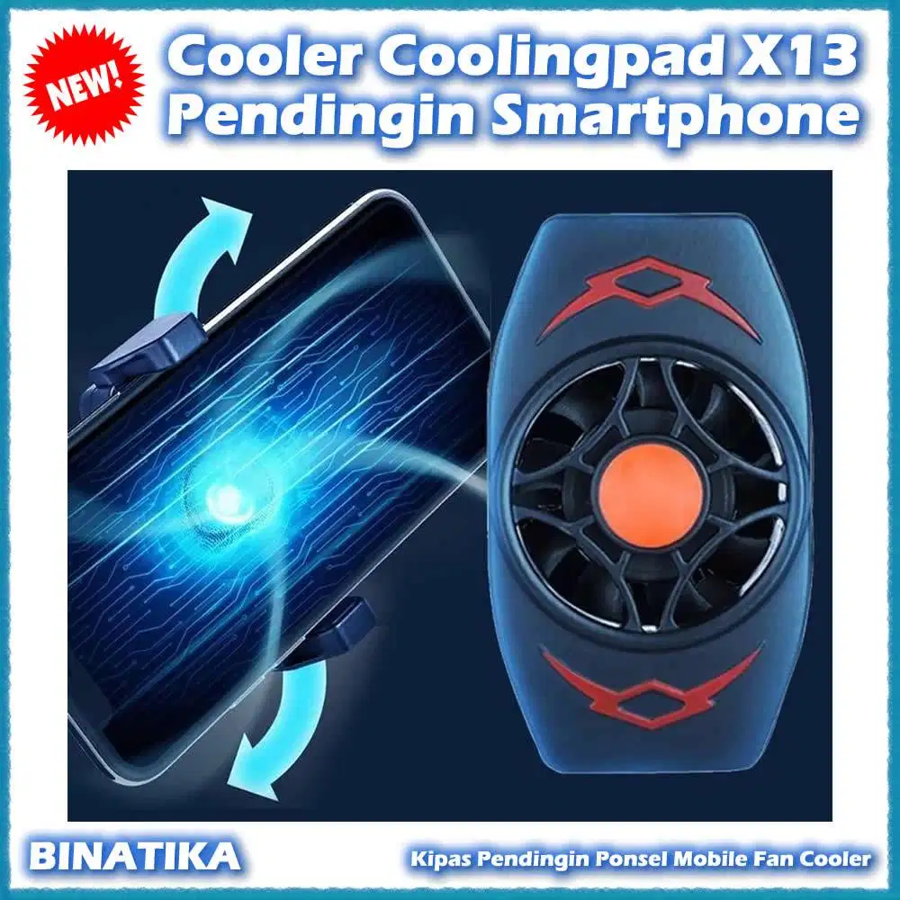 Cooler Coolingpad X13 Pendingin Smartphone Fan Cooler Gamer - BINATIKA