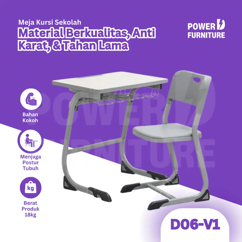 Kursi Sekolah D06 - Bangku Sekolah | Meja Kursi SD| Meja Belajar Siswa