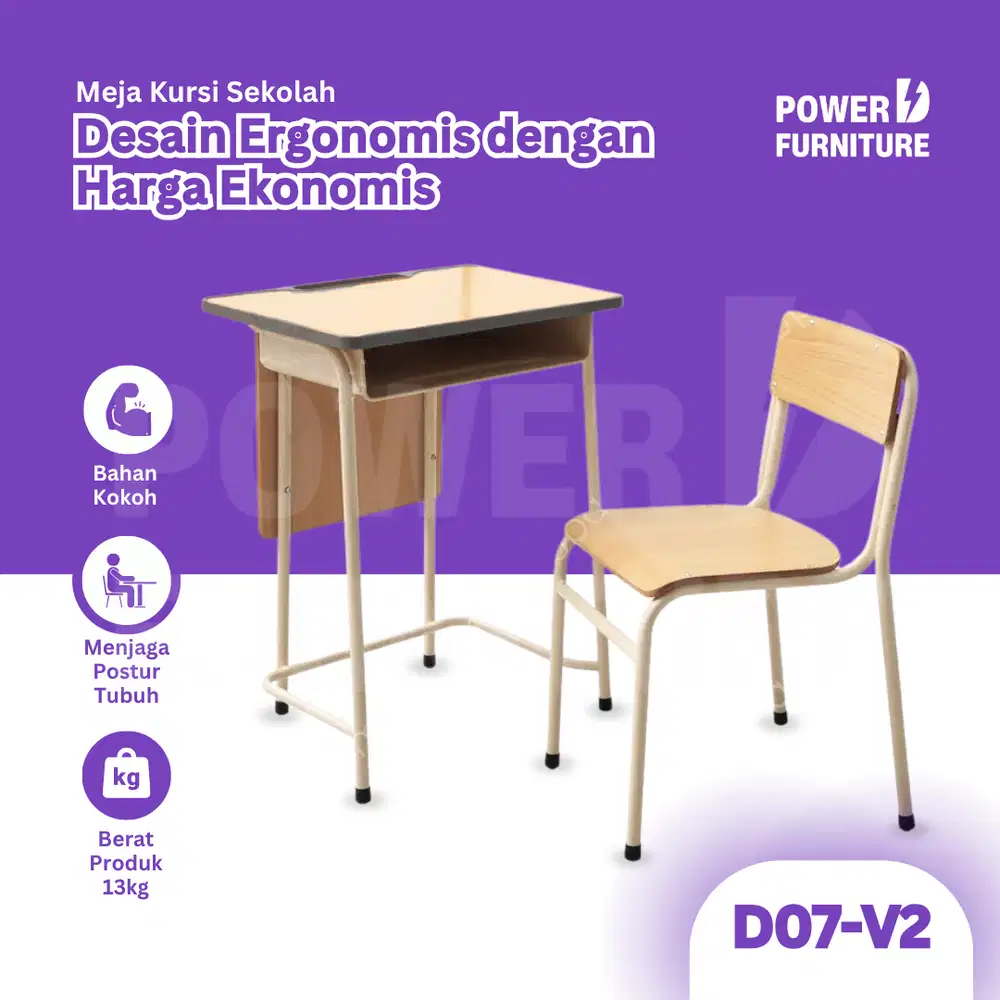 D07 v2 Meja Sekolah Set - Meja Kursi Sekolah | Cocok untuk siswa SMA