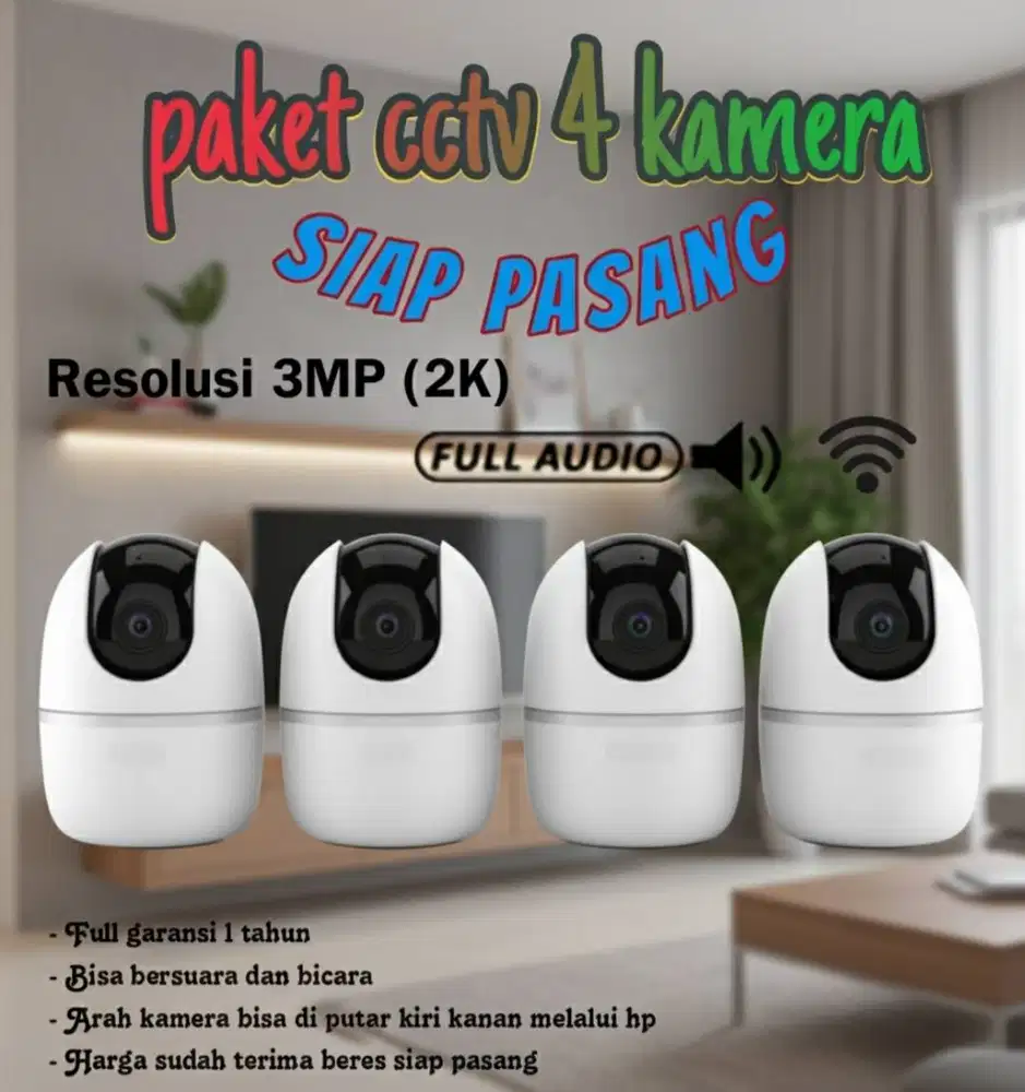 paket 4 kamera cctv (3MP)