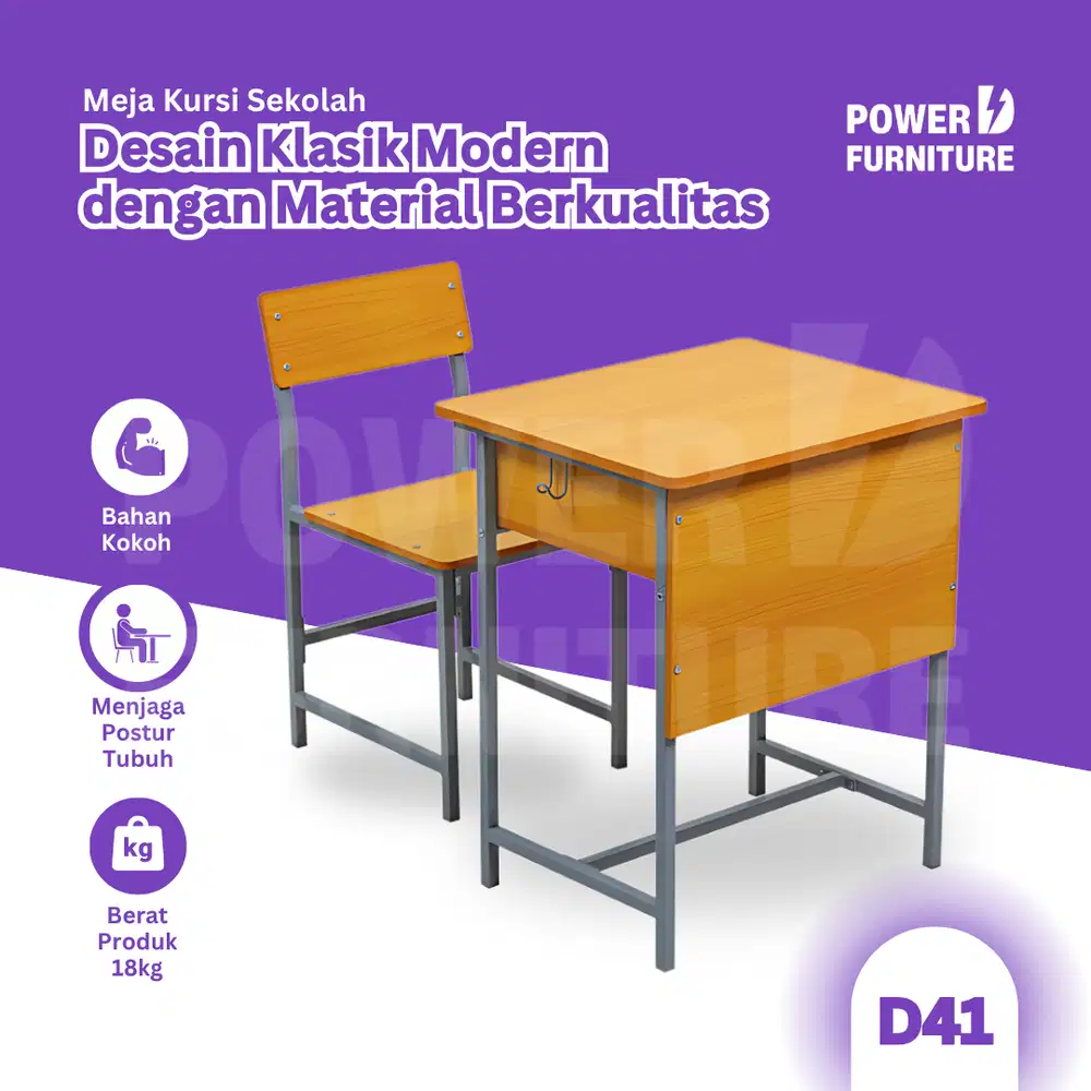 Bangku Sekolah Modern D41 - Meja Belajar Sekolah | Meja Kursi Sekolah