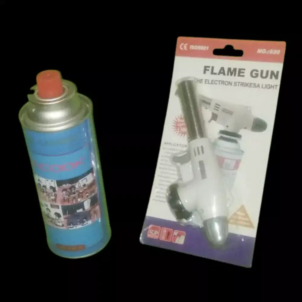Alat Pemantik Api Sepaket FLAME GUN Torch  plus Gas Kaleng Portable