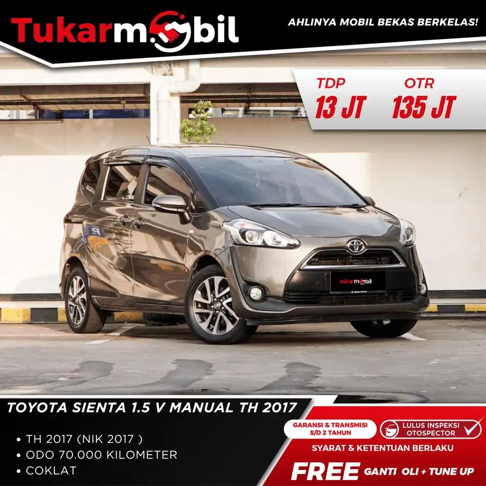 [BERGARANSI] TOYOTA SIENTA 1.5 V MANUAL TAHUN 2017 LOW KM