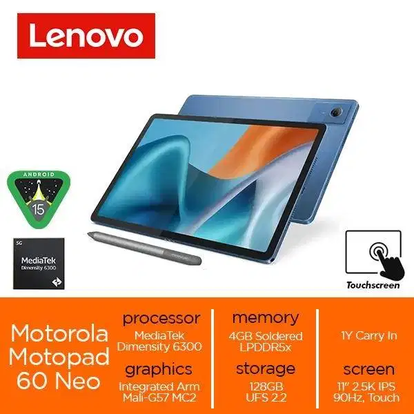 Lenovo Motopad 60 Neo MediaTek Dimensity 6300 4GB 128GB 7040mAh 11 2.