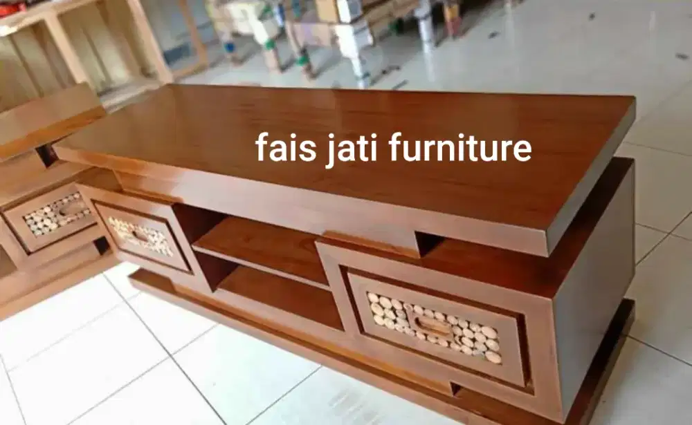 Meja TV minimalis jati