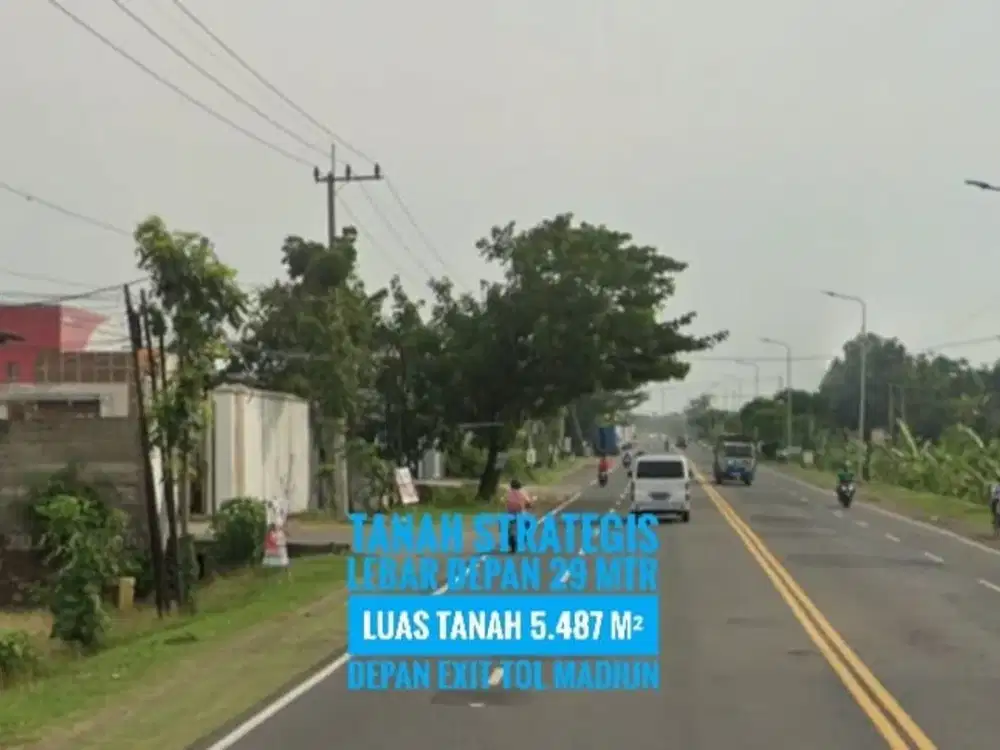 Tanah Strategis LD 29 mtr, sltn Gerbang Tol MADIUN
