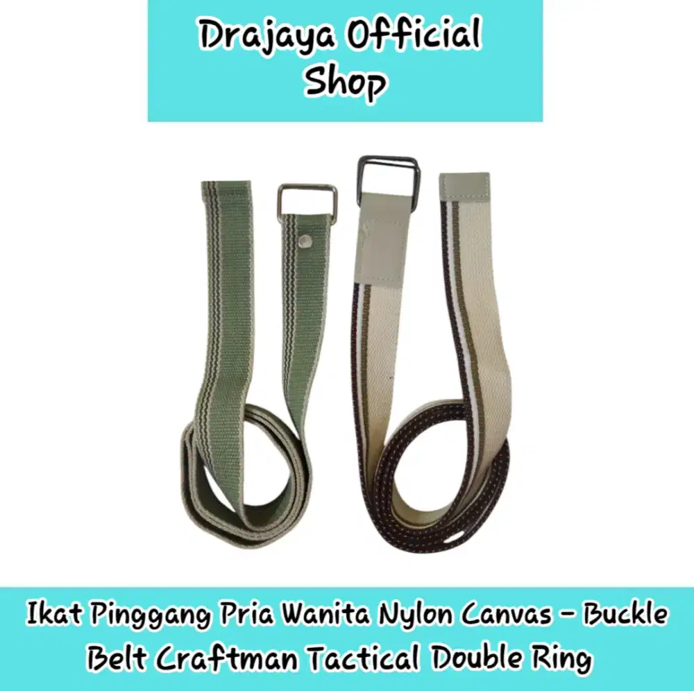 Ikat Pinggang Unisex Nylon Canvas Buckle Belt Craftman Double Ring