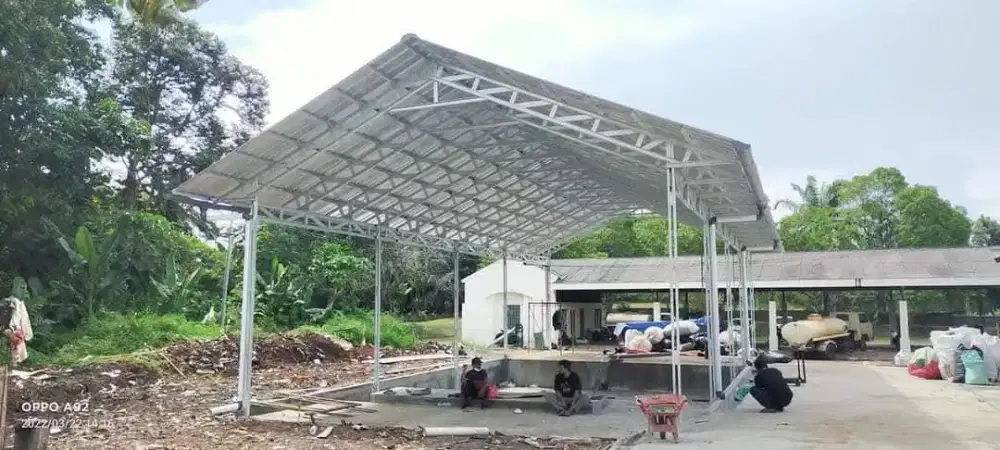 Pemasangan rangka baja ringan terpasang rapi