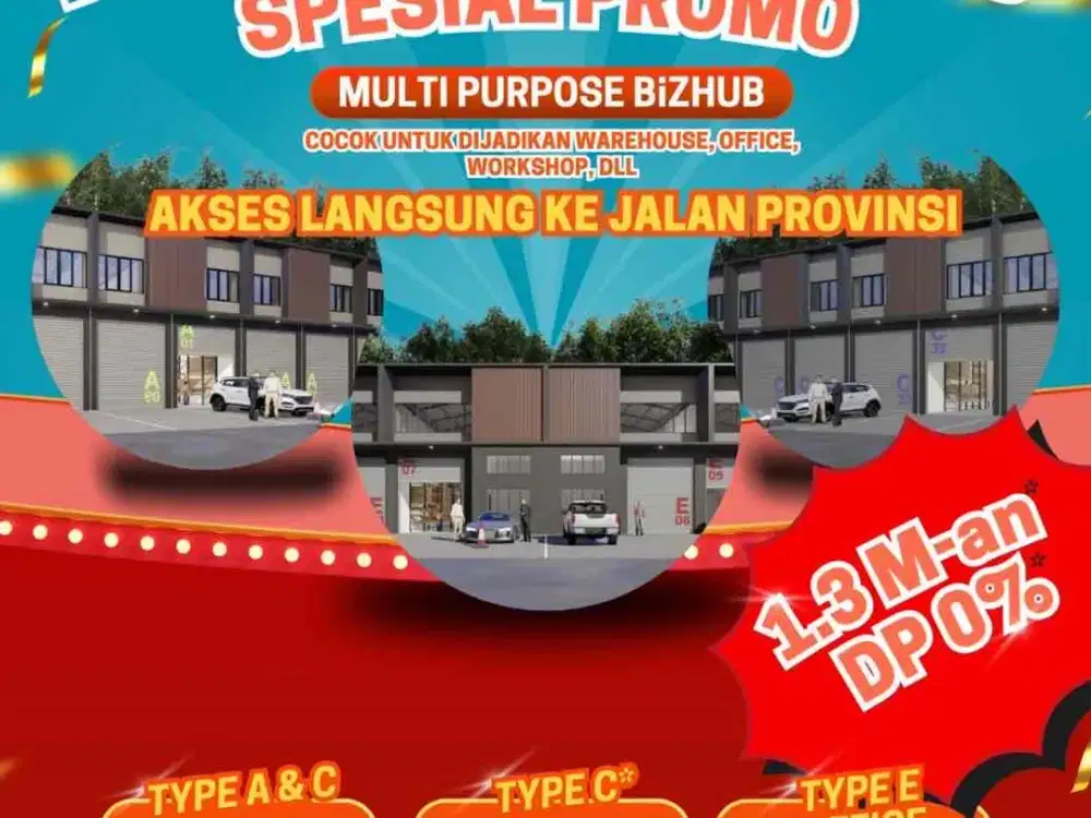 Dijual ruko gudang multiguna, promo dp 0%