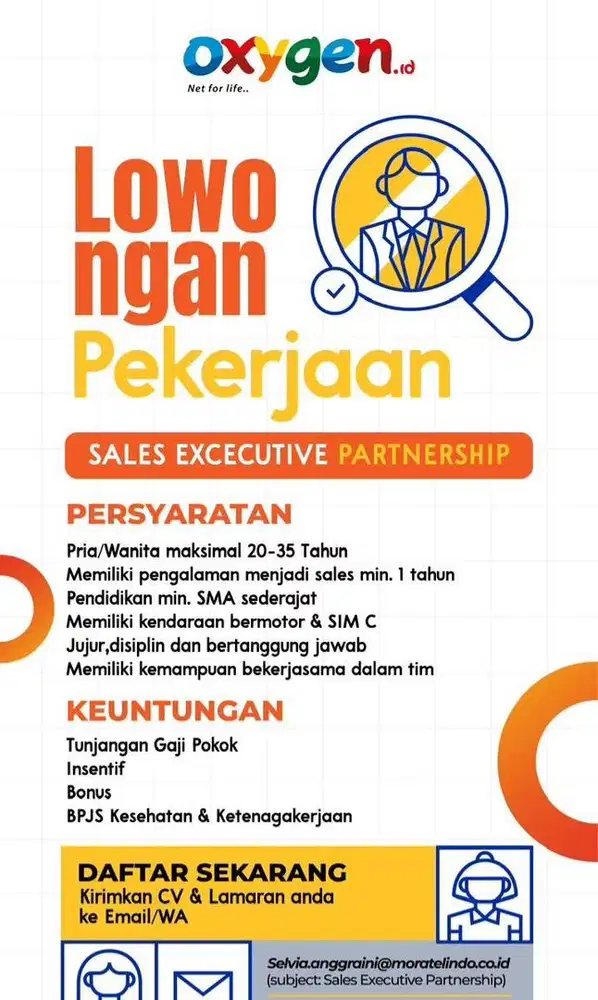 LOWONGAN PEKERJAAN OXYGEN.ID INTERNET