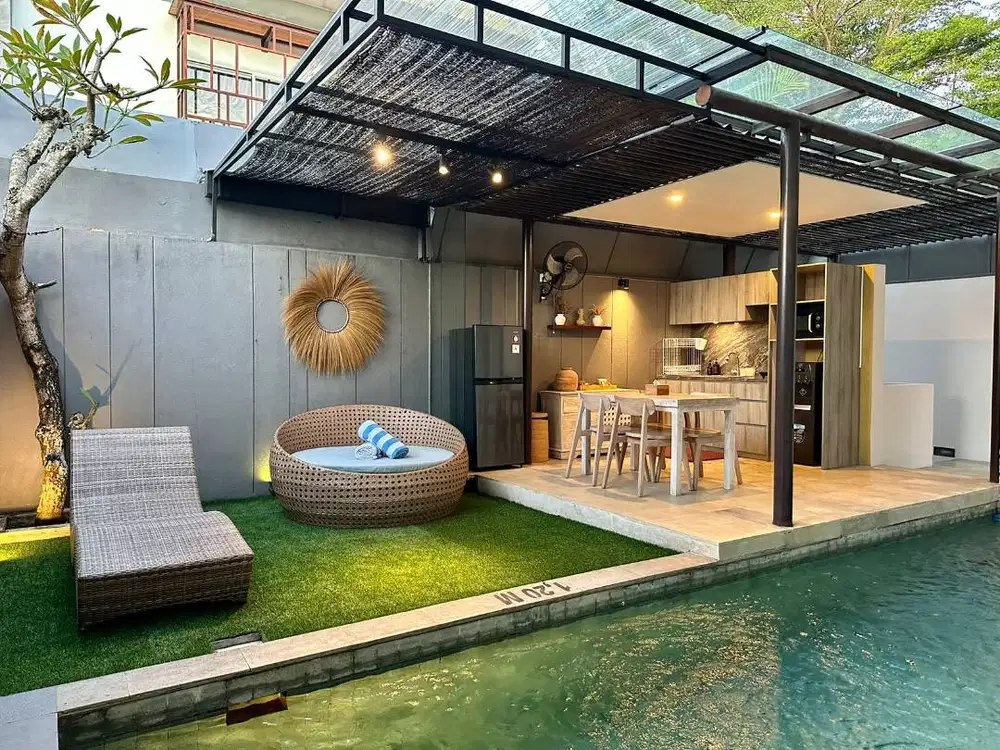 FOR RENT VILLA OCEAN VIEW NUSA DUA 2 BR FULL FURNISH ONE GATE SYSTEM