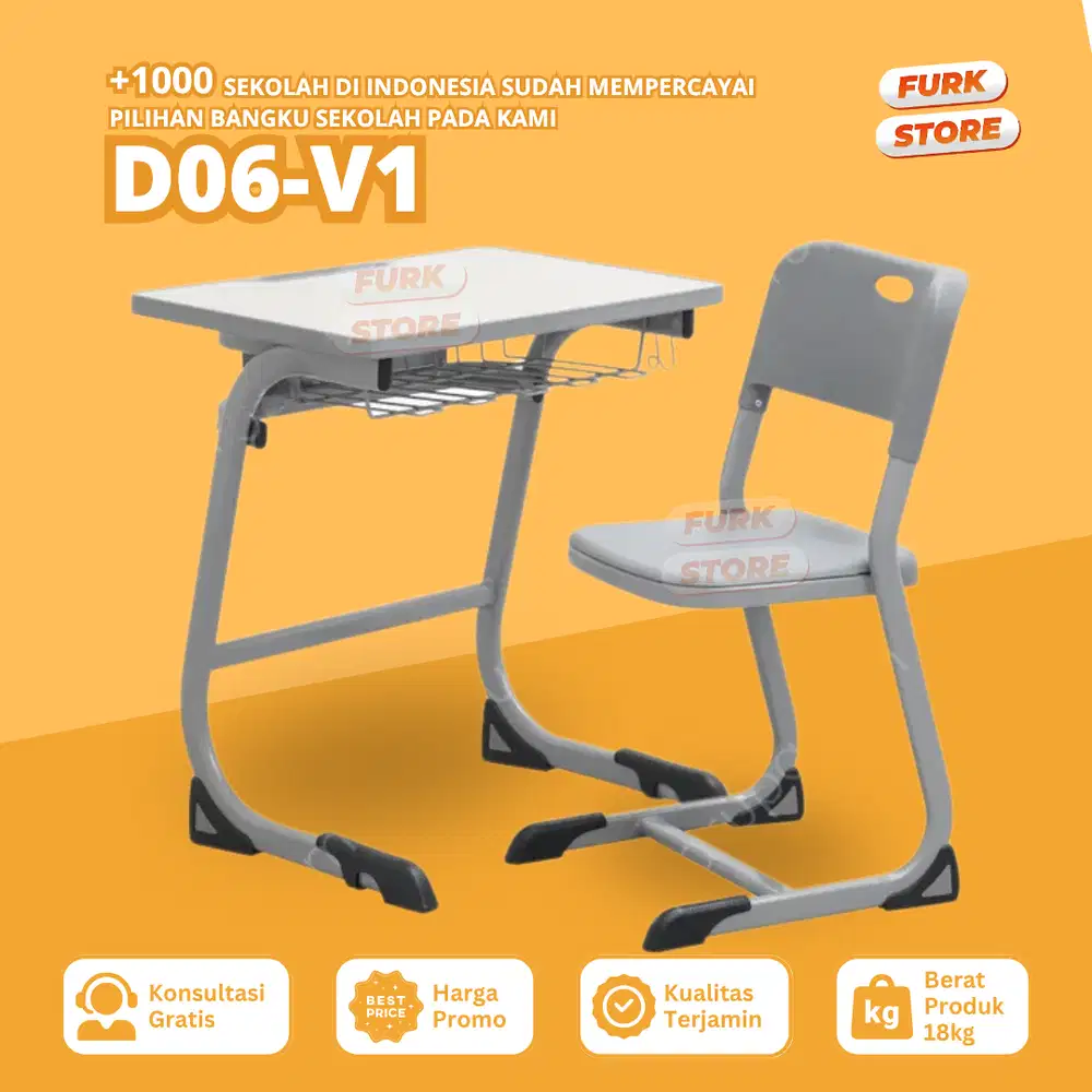 Meja Kursi Sekolah Set Tipe D06 v1 - meja kelas | meja kursi siswa
