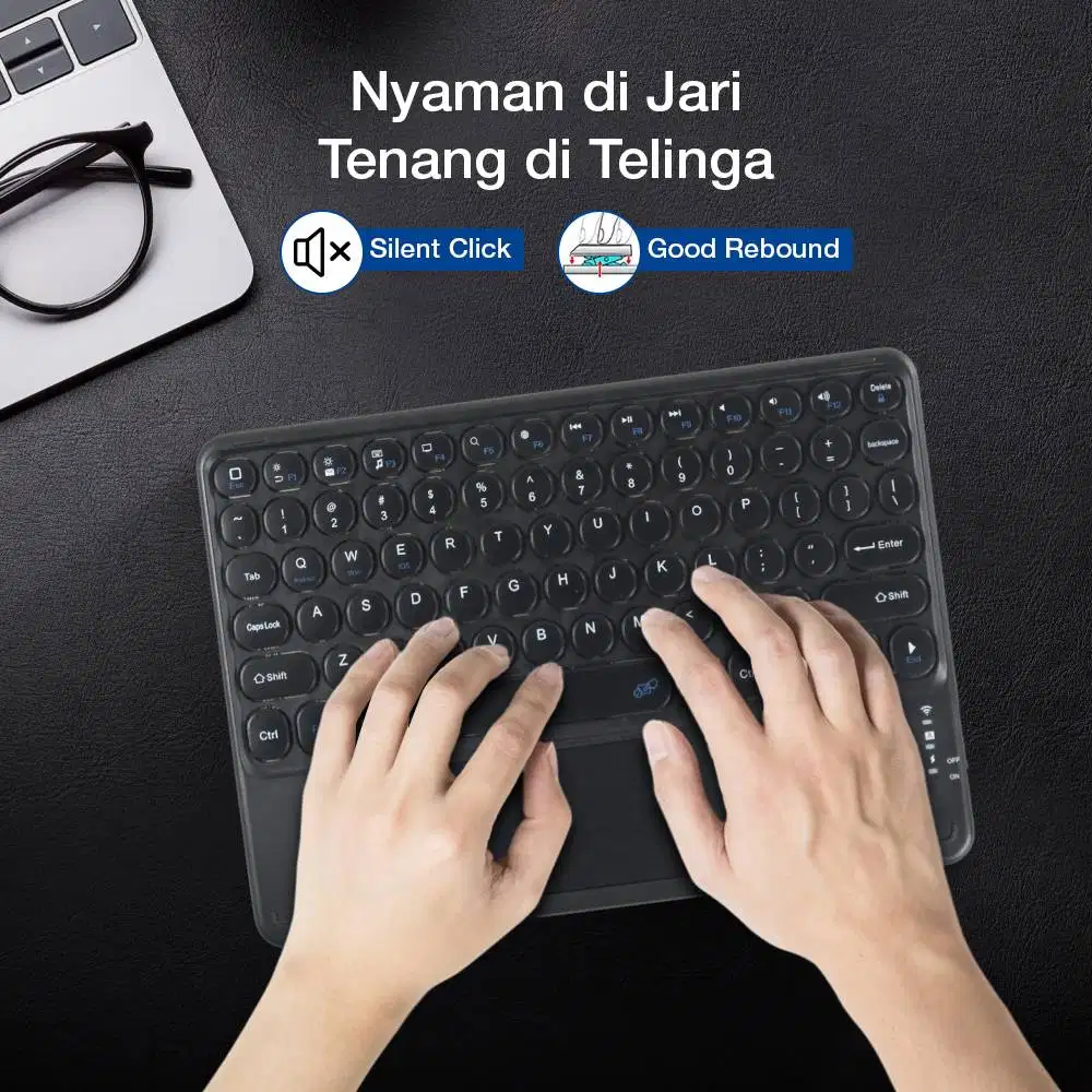 Keyboard Wireless Mini Bluetooth Silent Click with Touchpad Android Wi