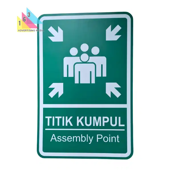 Papan Titik Kumpul Bahan ACP – Rambu Evakuasi K3 Tahan Cuaca & Awet