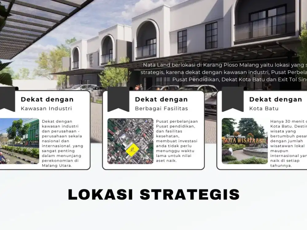 Baru! Investasi dan hunian terbaik. Rumah, villa, dan ruko di Karangploso Malang. Nata Land