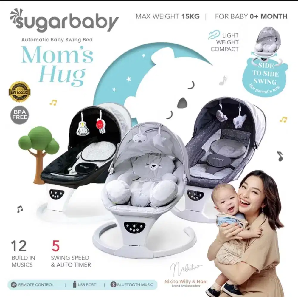 Sugar Baby Hug Me Automatic Baby Swing Bed Bouncer