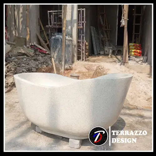 bathtub lengkung terrazzo marmer terazo