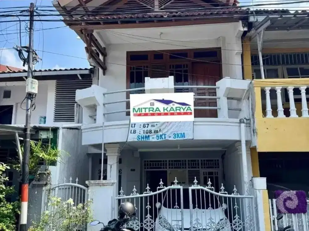 Rumah 2 Lantai Dekat Taman di Perumkar Pondok Kelapa 1,2 M