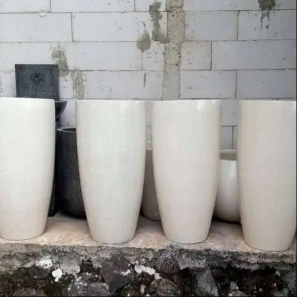 pot marmer teraso hiasan ruangan indoor dan outdoor