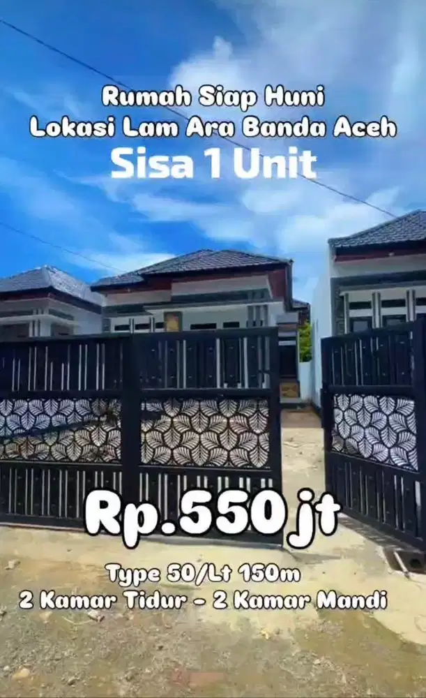 Rumah minimalis type 60 gp lam ara kota madya  dkt jalan utama