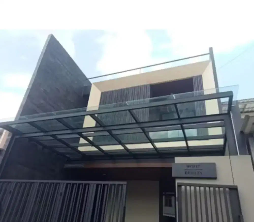 Kanopi kaca tempered 8 mili