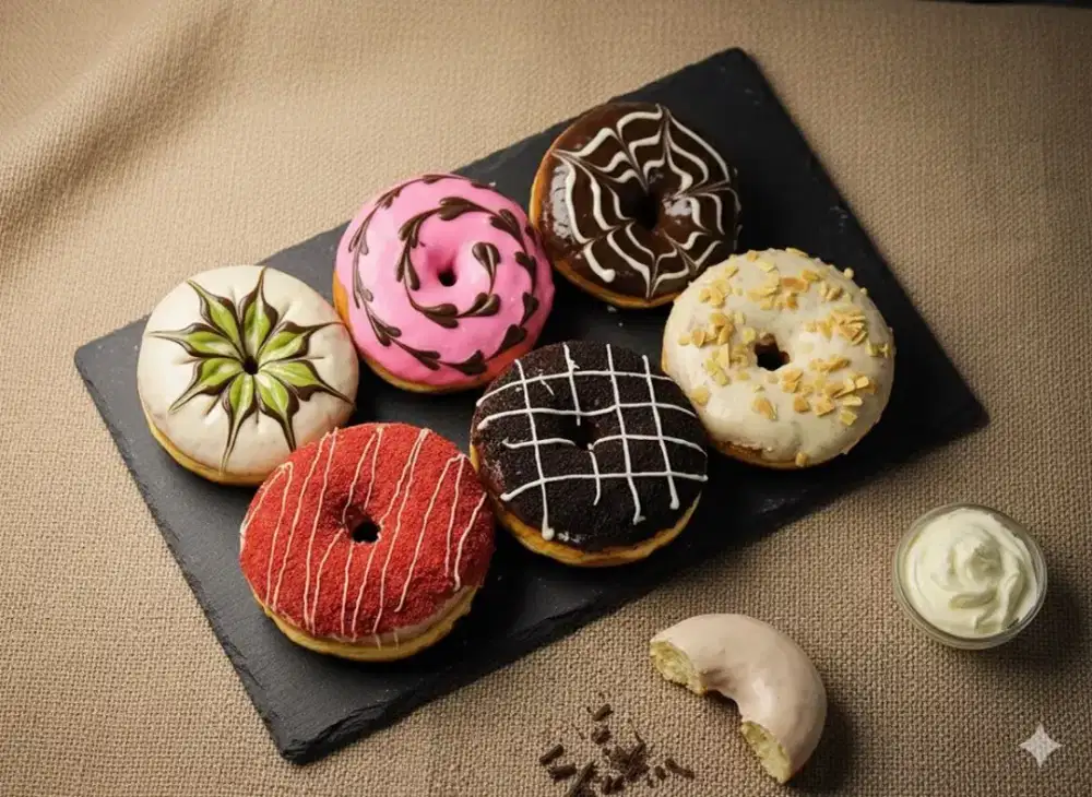 Ky Donat Dengan berbagai macam toping dan rasa