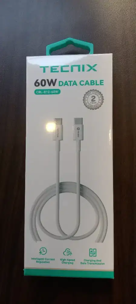 Tecnix CBL-812 Kabel Data Charger USB Type C to C Quick Charging 6A