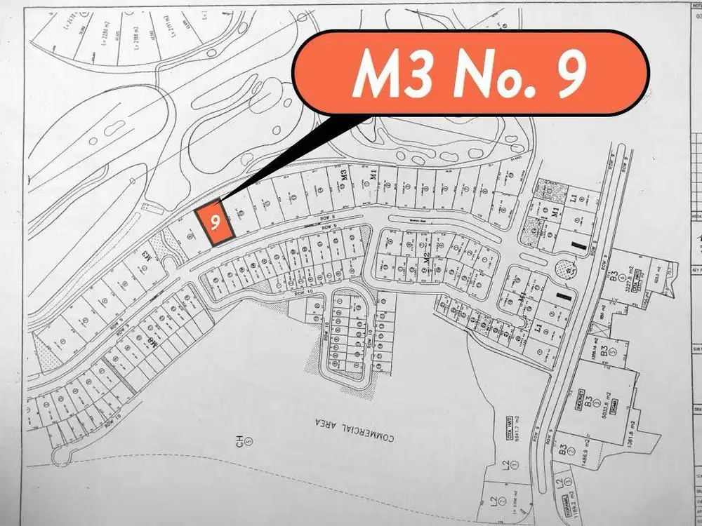 Dijual Tanah Long Golf Lake View Bukit Golf 26/30x43m NEGO Barat Daya