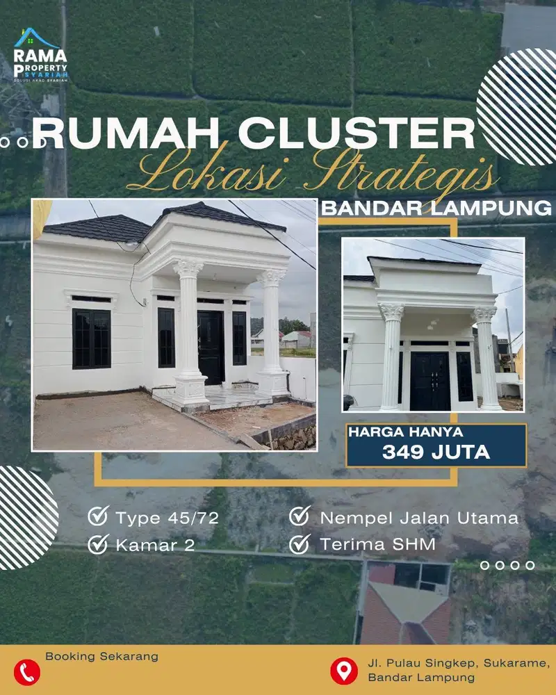 RUMAH CLUSTER EROPA  SUKARAME COCOK UNTUK RUMAH TINGGAL