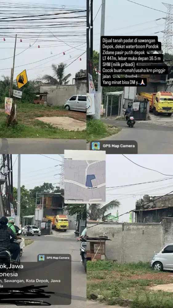 Dijual tanah pinggir jalan cocok tuk usaha atau perumahan/cluster