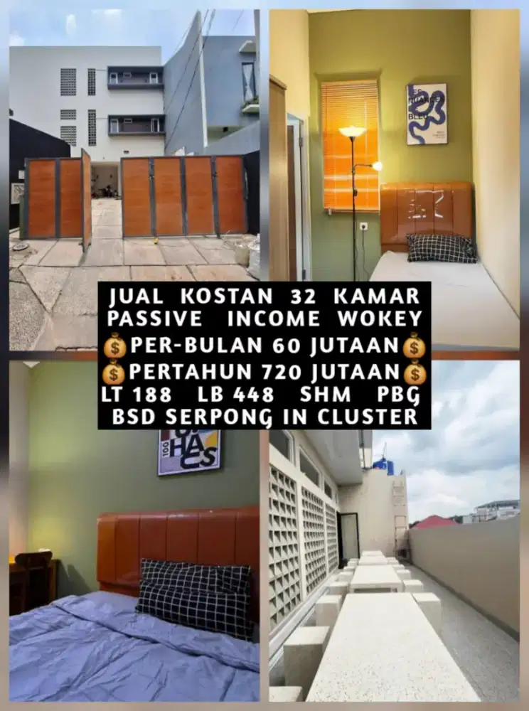 JUAL KOS KOST KOSAN KOSTAN DALAM CLUSTER BSD SERPONG TANGERANG SELATAN