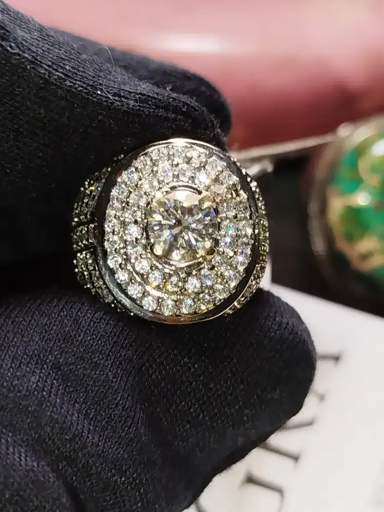 CINCIN MOISSANITE MEWAH RING UNISEX SERTIFIKAT GRA