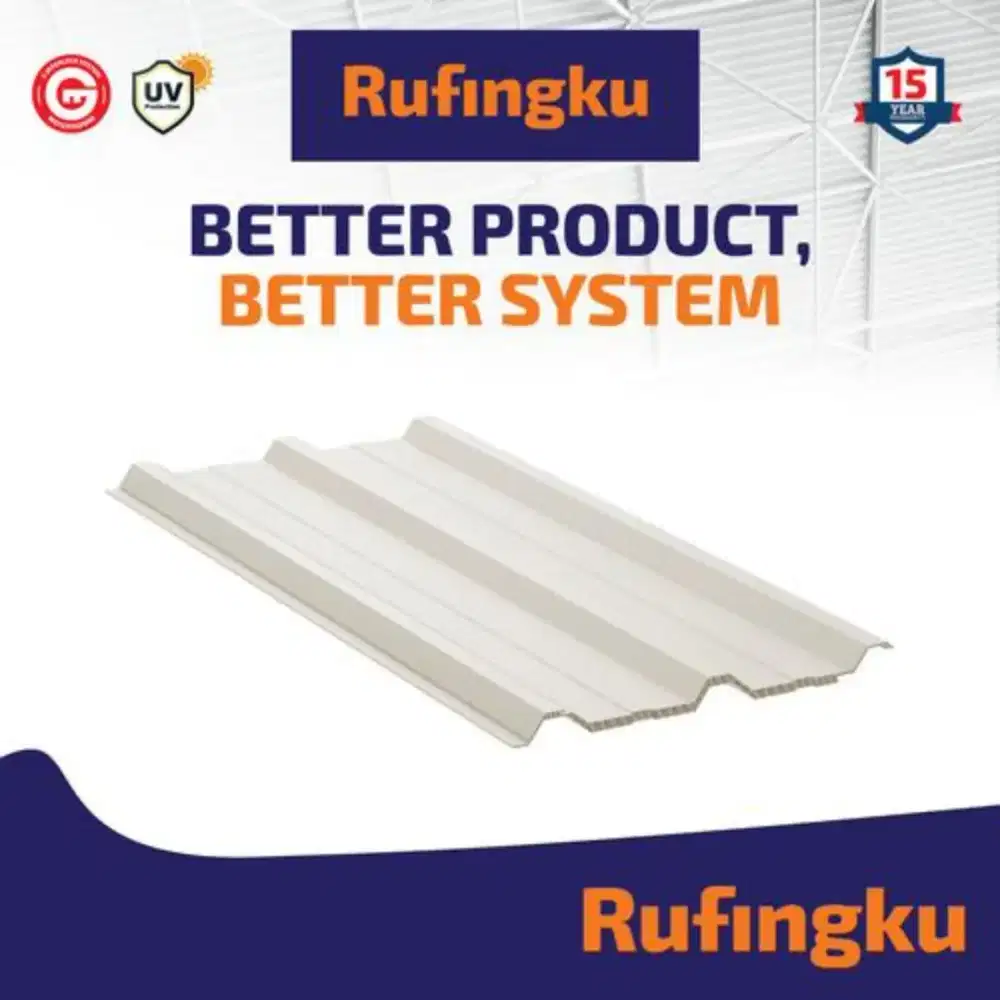 Atap UPVC Rufingku Tebal 12 15mm dengan G Interlock System Translucent