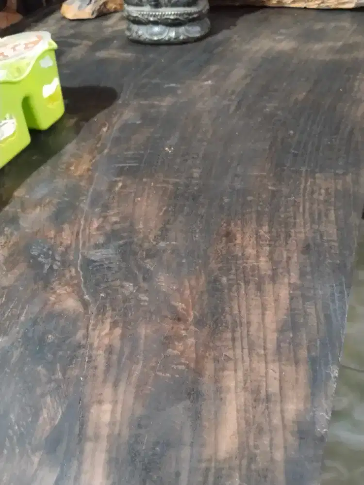 Meja set kayu utuh tebal lawas