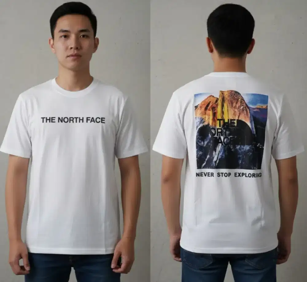 Kaos cotton putih  outdoor TNF