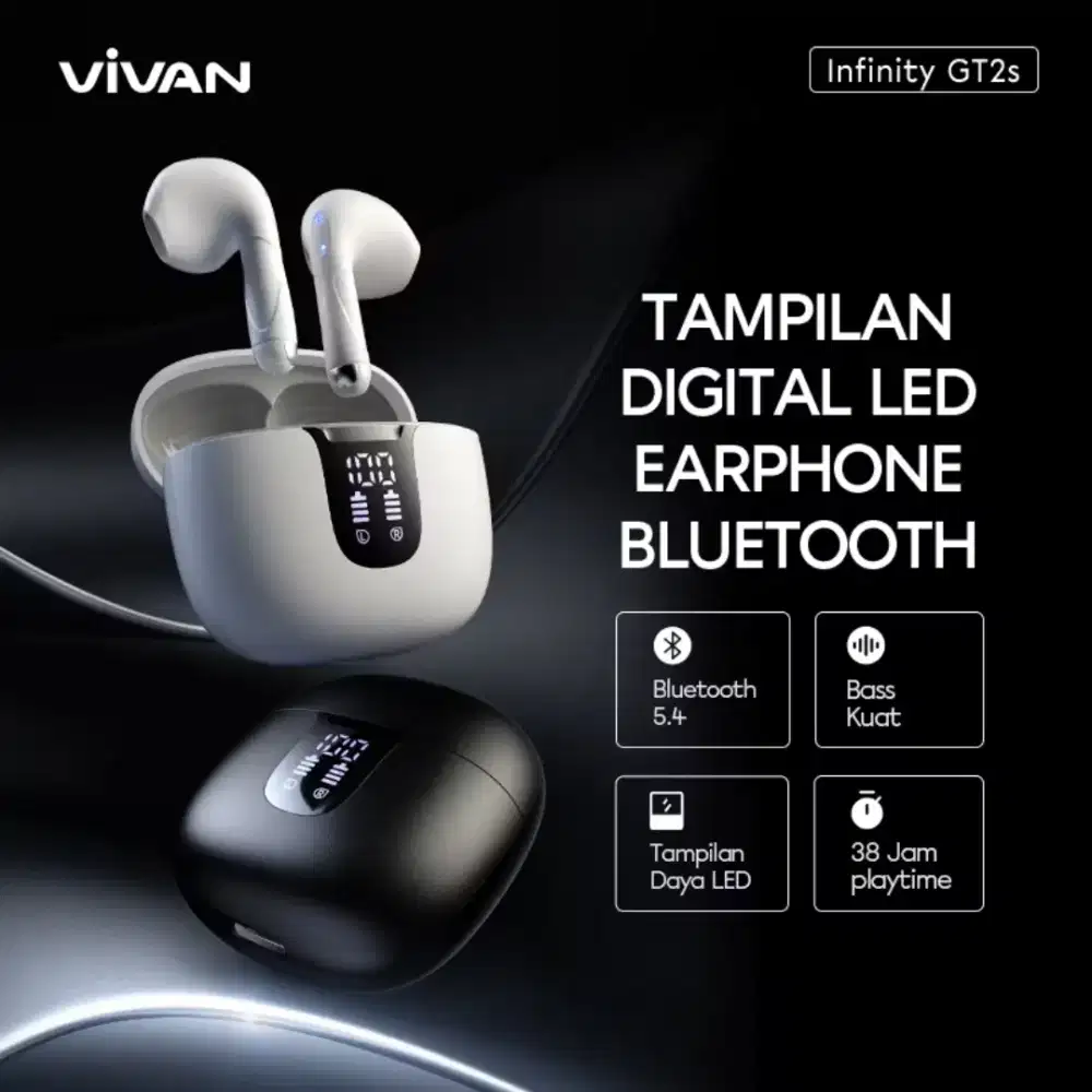 HEADSET BLUETOOTH TWS VIVAN INFINITY GT2S | GARANSI 1TH | @CAVALLOACC