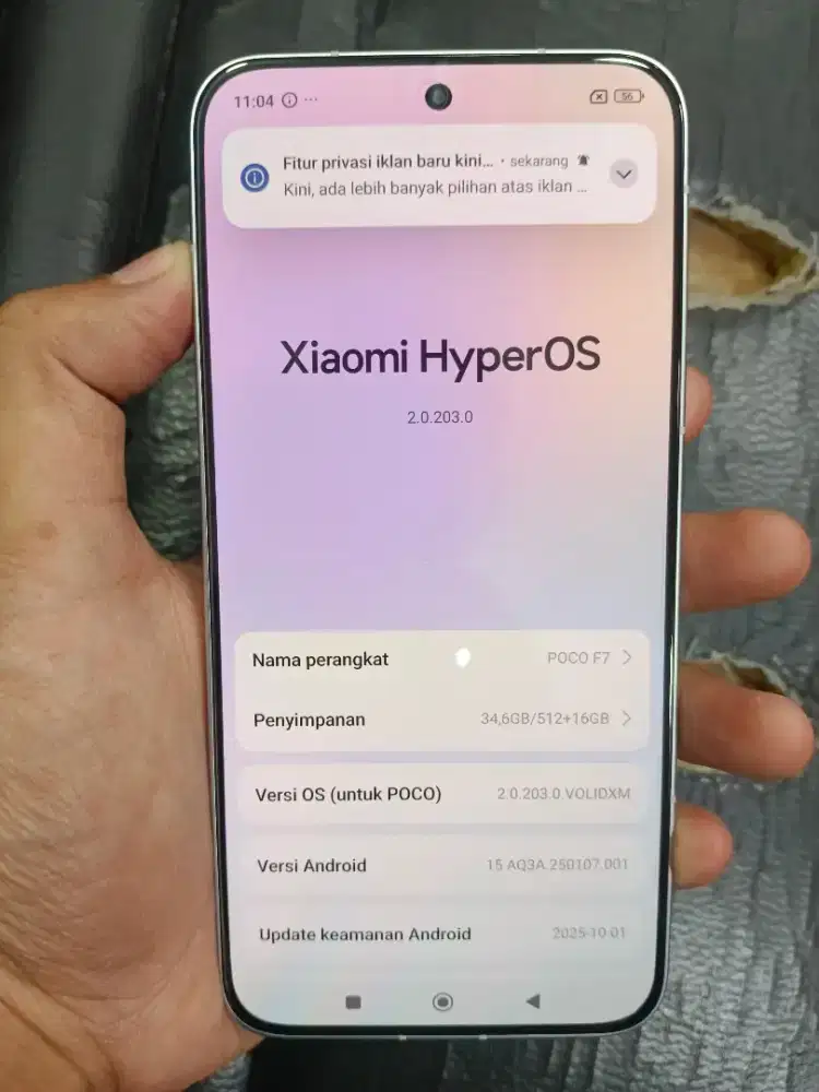 POCO F7 5G 12/512 FULLSET ORIAN MULUS LIKE NEW