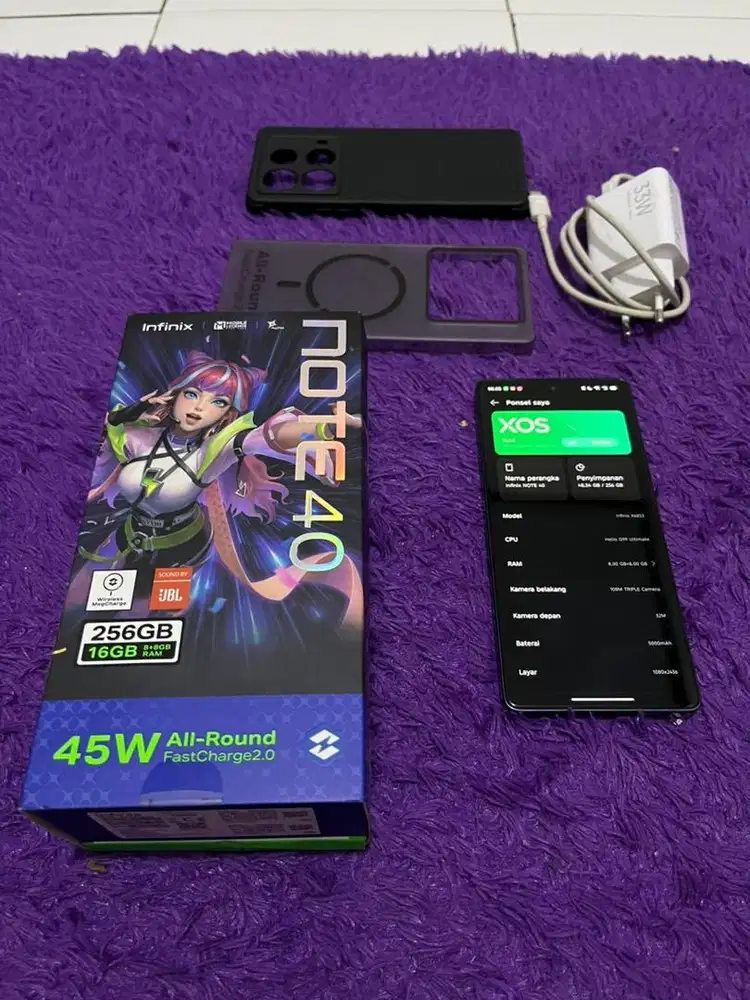 INFINIX NOTE 40 NFC 8+8/256gb Fullset Mulus