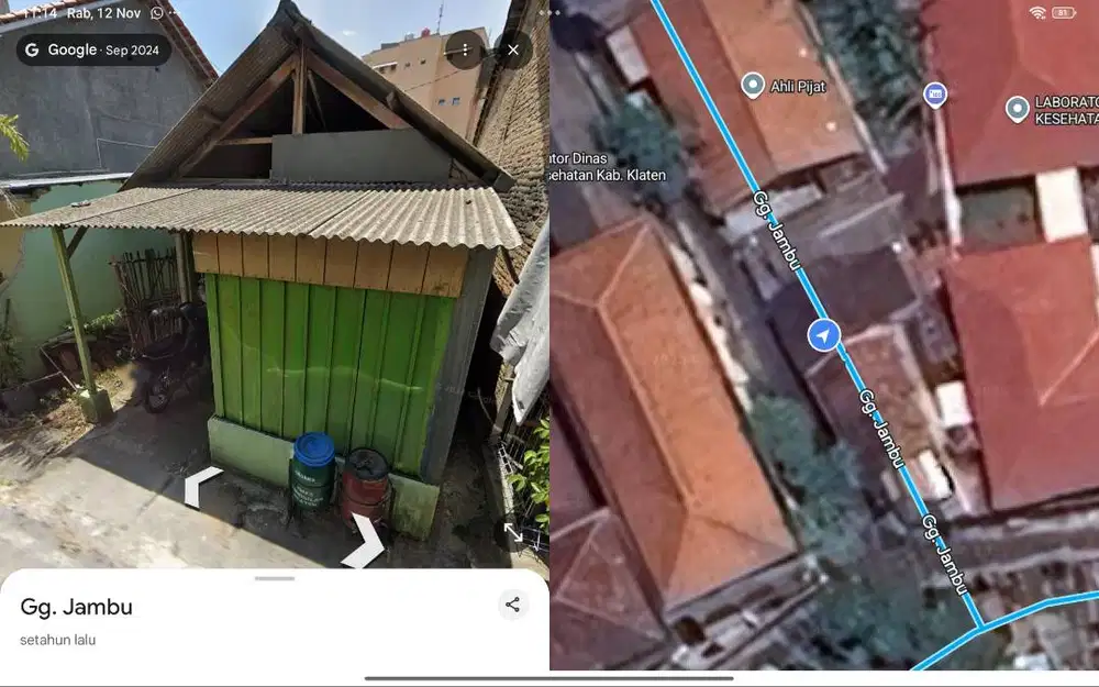 Dijual Tanah + bangunan (bekas warung soto) tengah kota Klaten