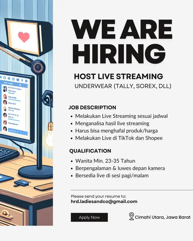 LOWONGAN HOST LIVE STREAMING